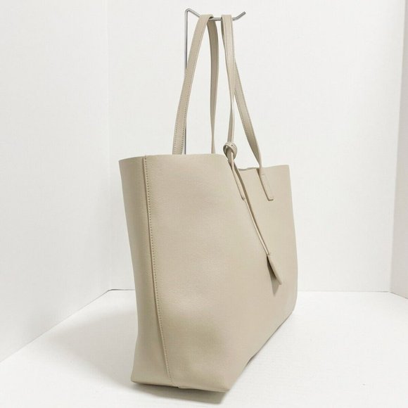 Auth Saint Laurent Paris Shopping Tote Beige Leather - Bag #60876S49 - Picture 2 of 9